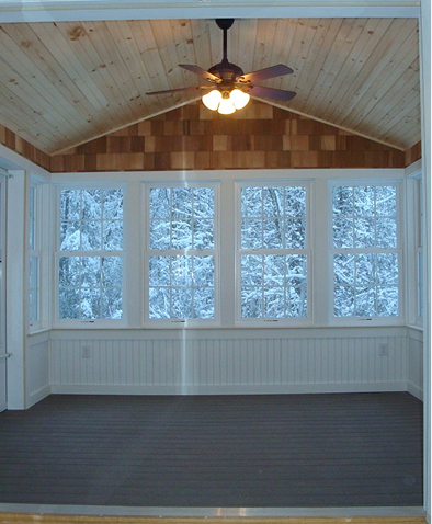 Cozy interior with ceiling fan