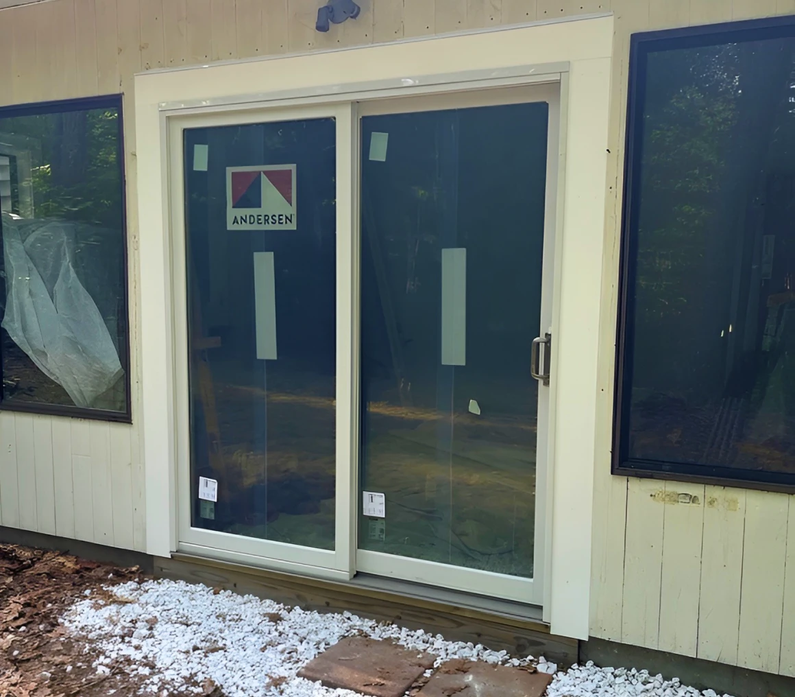 Newly installed sliding patio door
